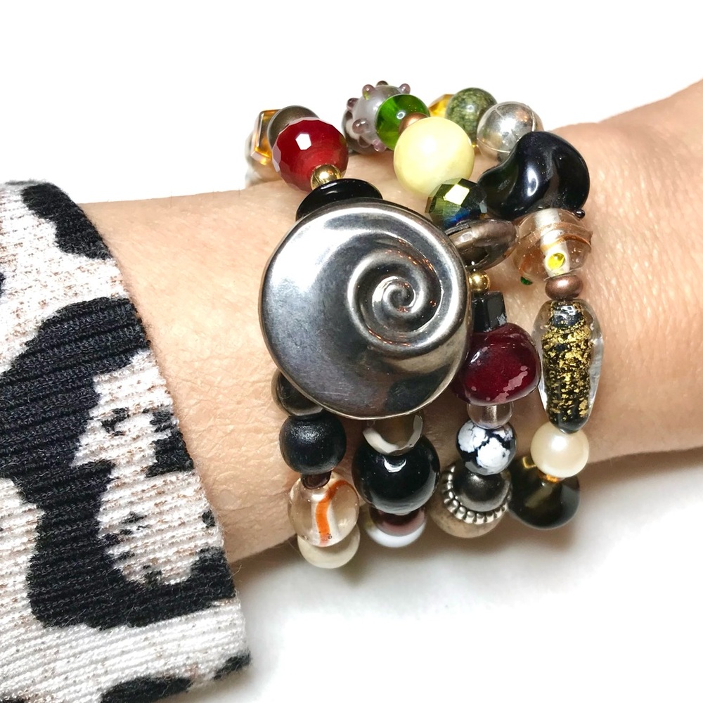 Handmade Bracelet with Vintage and Modern Elements  (NB58-5H)